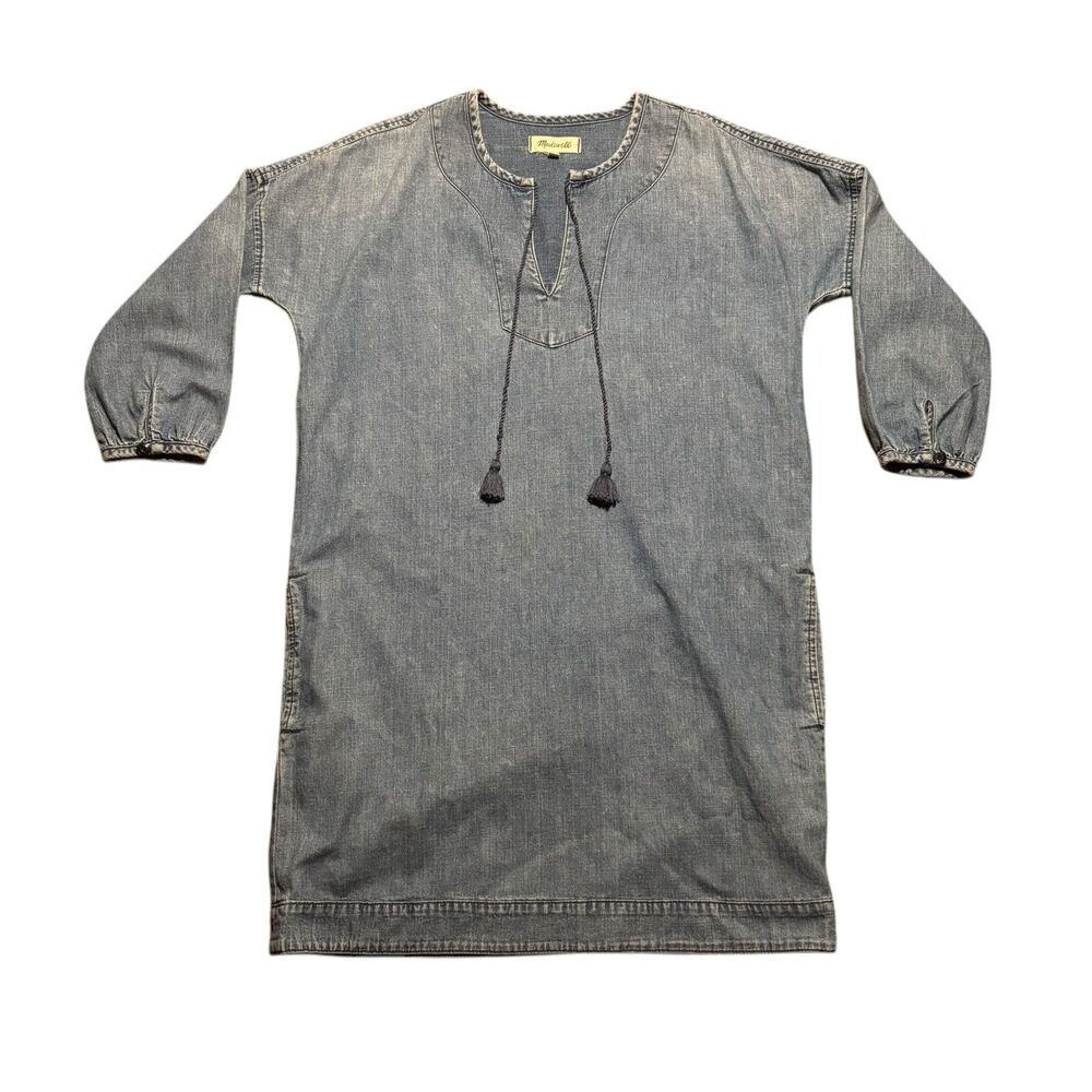 Madewell Blue Denim Artiste Mini Tunic Dress- Size XS